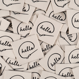 Étiquettes tissées  "Hello" x 5
