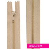 Fermeture nylon non-séparable de 10 à 60 cm Beige