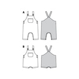 Patron Burda n°9295: Salopette entrejambe boutonnée enfant