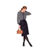 Patron Burda n°6181: Jupe droite ceinture avec nœud femme