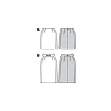 Patron Burda n°6181: Jupe droite ceinture avec nœud femme