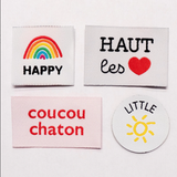 Étiquettes tissées Assortiment "Colorful" x 4