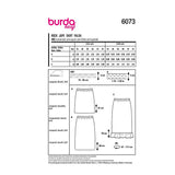 Patron Burda n°6073: Jupe