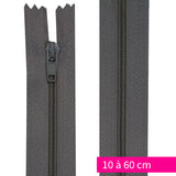 Fermeture nylon non-séparable de 10 à 60 cm Gris