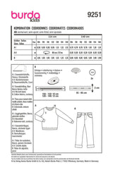 Patron Burda Enfant n°9251 : Ensemble