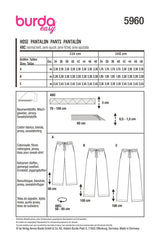 Patron Burda n°5960 : Pantalon
