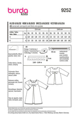 Patron Burda Enfant n°9252 : Robe & Blouse
