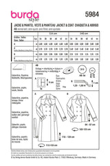 Patron Burda n°5984 : Veste et Manteau