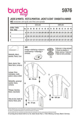Patron Burda n°5976 : Manteau & Veste